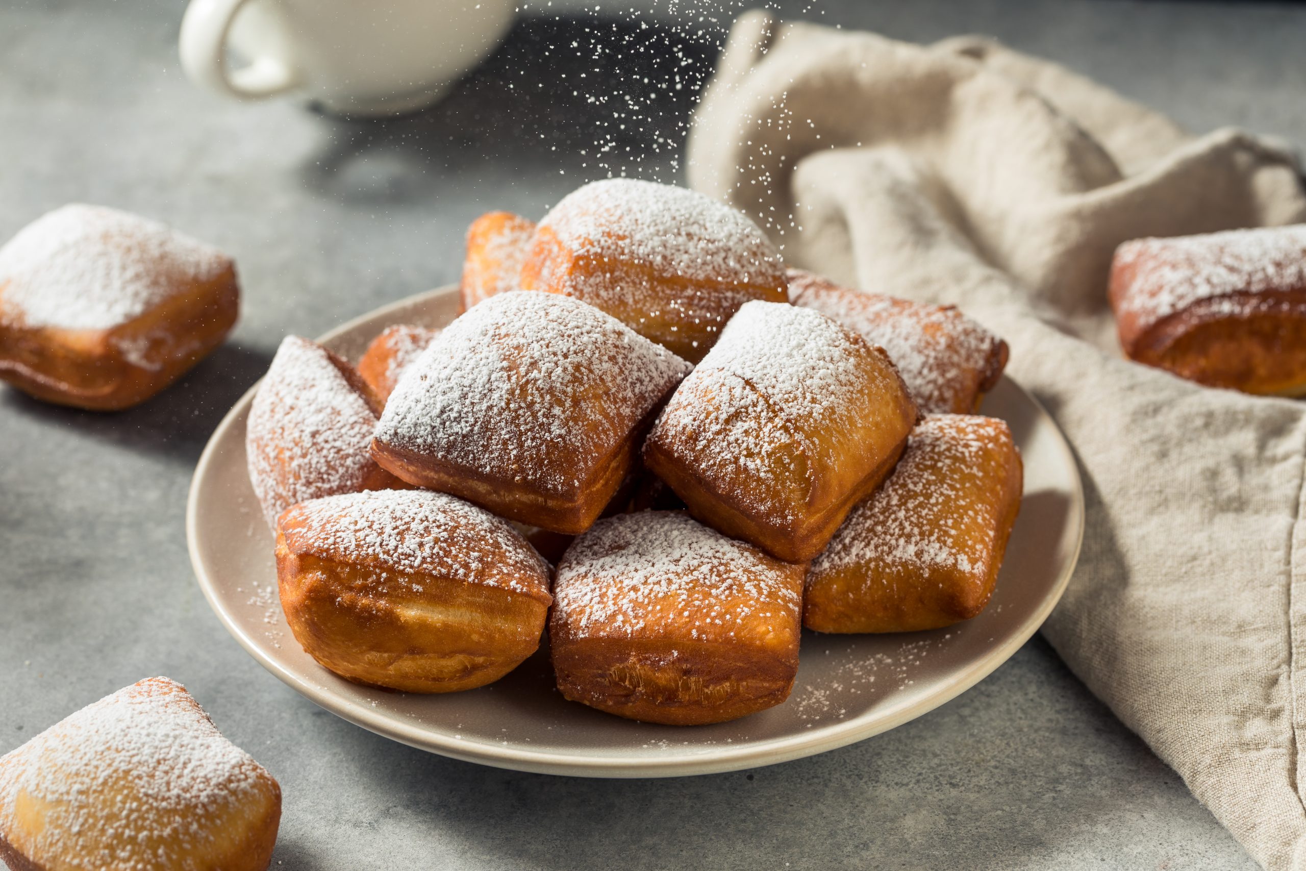 French beignets with powdered sugar